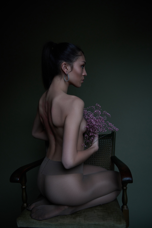 Abstract monochrome art nude silhouette