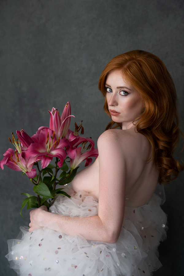 Soft window light fashion scene